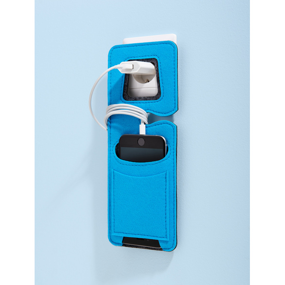 	Station de charge en feutre personnalisée pour smartphone – pochette support pratique avec logo