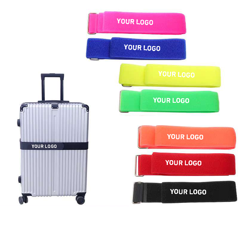 	Sangle de valise personnalisée avec fermeture auto-agrippante – accessoire de voyage promotionnel
