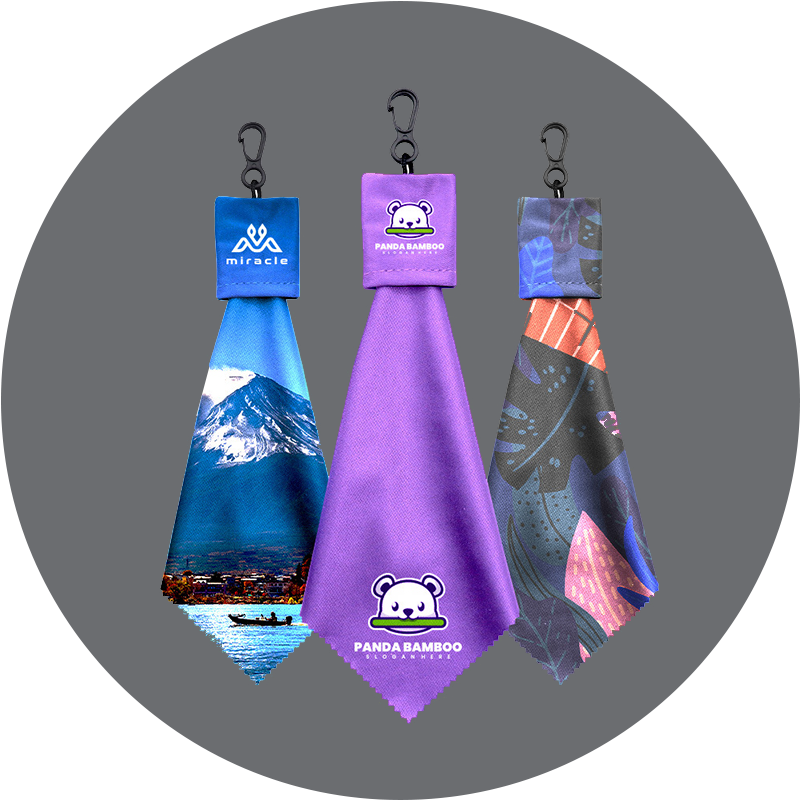 	Porte-clés avec chiffon microfibre personnalisé – accessoire pratique et publicitaire pour lunettes
