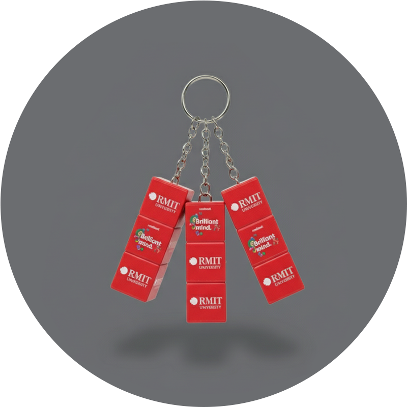 	Porte-clés Cube Rubik personnalisé avec logo – objet publicitaire ludique et original