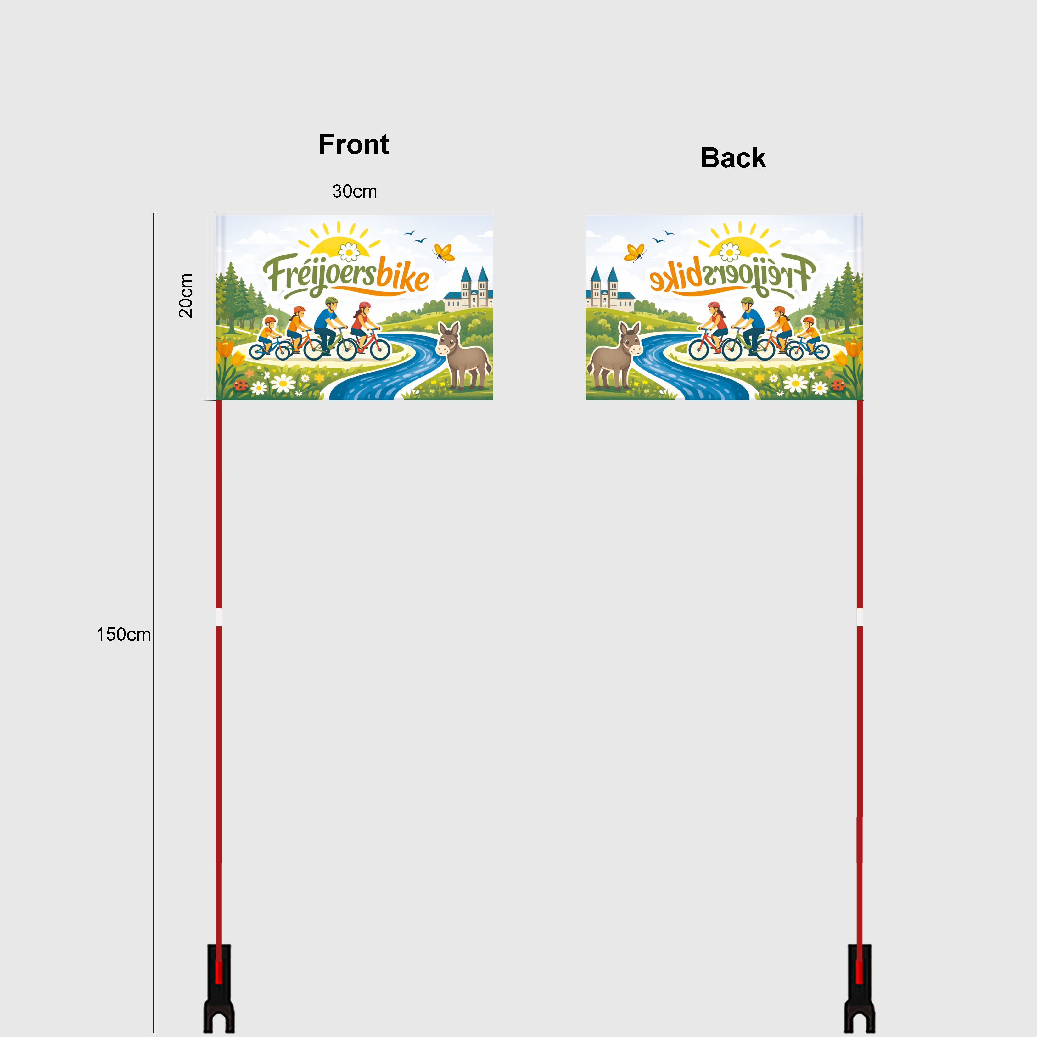 	Fanion de vélo personnalisé avec logo