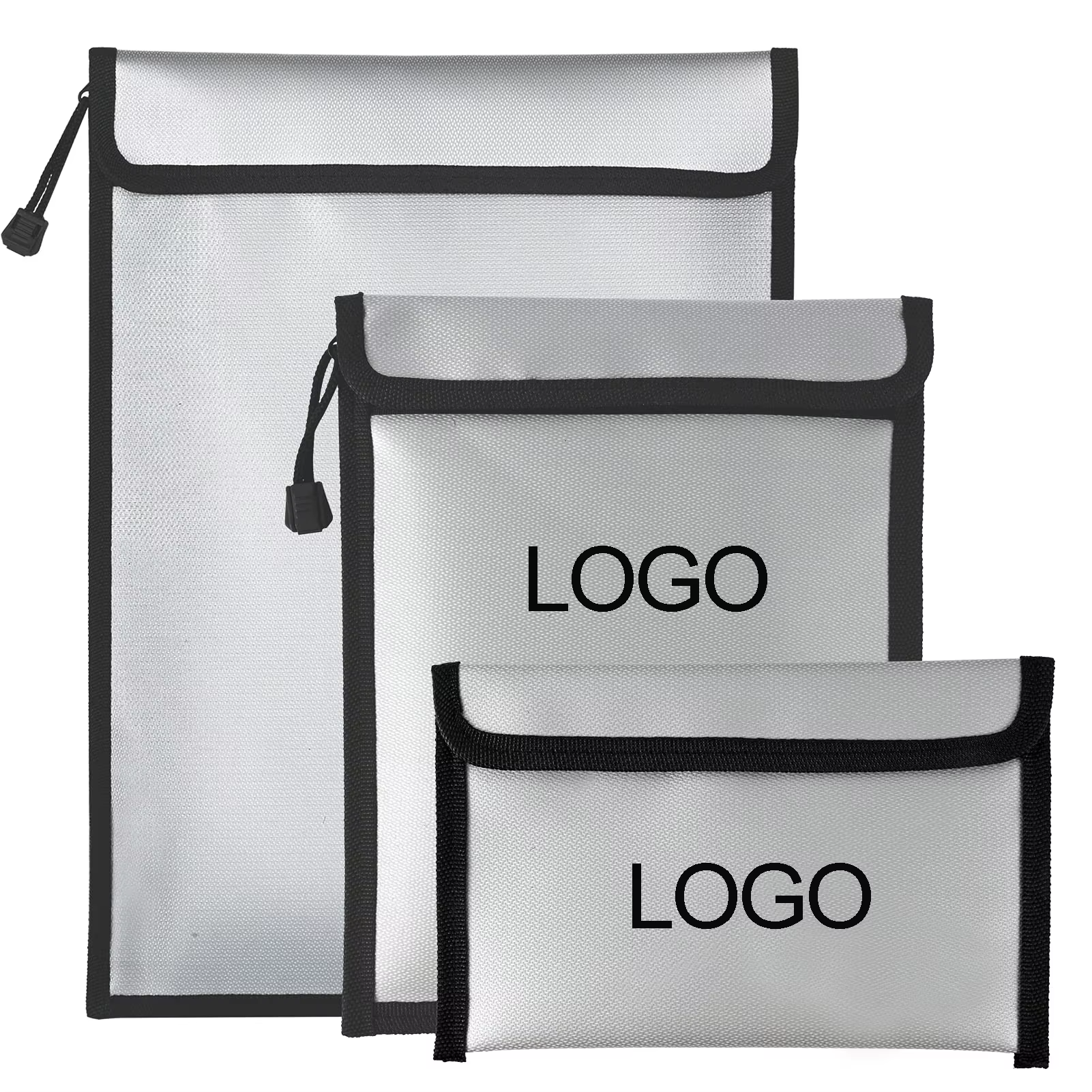 	Sac de documents ignifuge personnalisé avec logo imprimé
