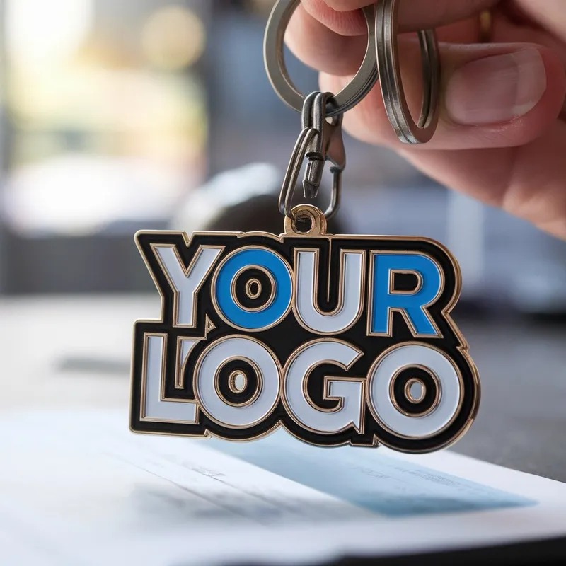 porte clés métallique logo