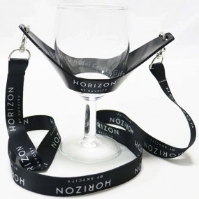 Porte-verre à vin tour de cou avec logo – Impression su...