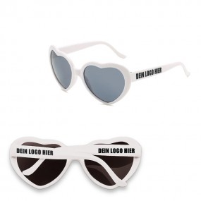 Lunettes de soleil cœur personnalisées avec votre logo