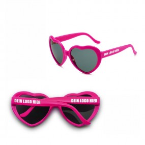 Lunettes de soleil cœur personnalisées avec votre logo