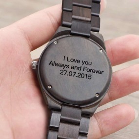 Montre en bois personnalisée – Impression de logo sur m...