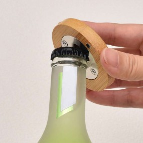 Ouvre-bouteilles ronds en bambou ou bois pas chers pers...