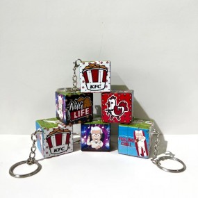 Porte-clés Rubik's Cube 3x3 personnalisé – Mini cube ma...