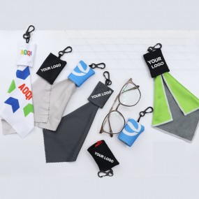 Chiffon microfibre pour lunettes avec porte-clés person...